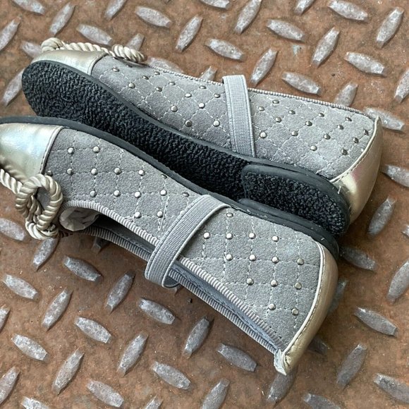 Balleto Kids Girl Shoes Ballet KATRINA Shoes Silver Tone Size 8.5N - Picture 6 of 9